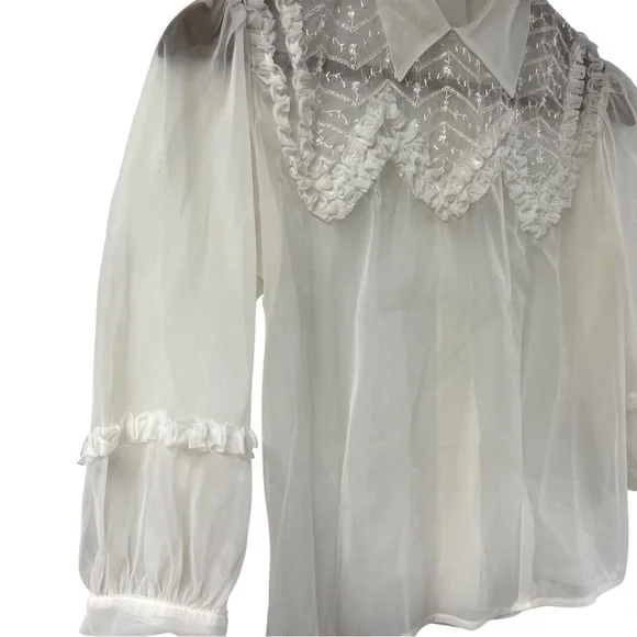 Mark Lee Original 1950s Sheer White Top - Picture 4 of 7
